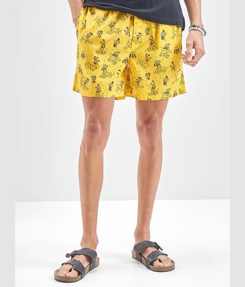 Highlander Yellow Cotton Men's Shorts ( Pack of 1 )