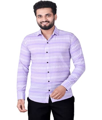 JEEVAAN - THE PERFECT FASHION Cotton Blend Slim Fit Checks Full Sleeves Men's Casual Shirt - Grey ( Pack of 1 )