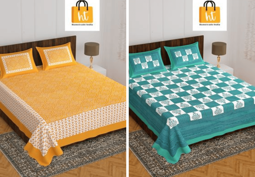 2201-Hometrade India- Standard Double Size (90*100 in )-Combo Double Bedsheet