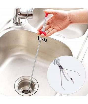 Stainless Steel Drain Cleaner 90cm Kitchen Bath Rod Hair Drain Pipe Cleaning Spring Stick