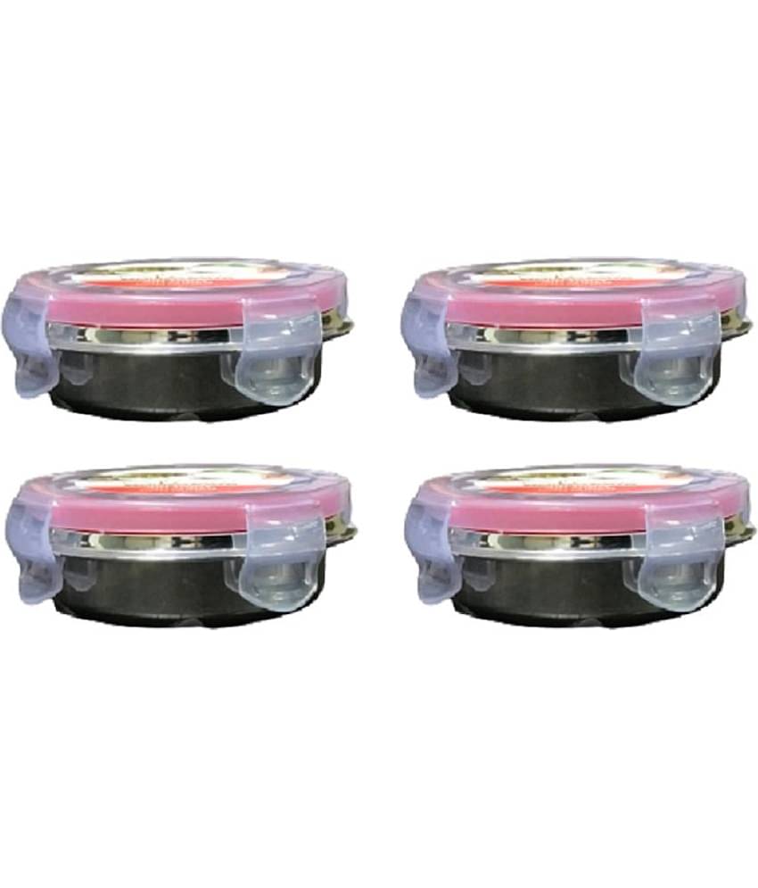 Dynore - Sauce Container Steel Silver Utility Container ( Set of 4 )