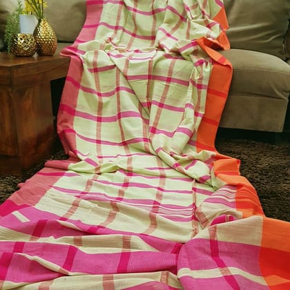 AWESOME LINEN COTTON PRINTED SAREE - 1842