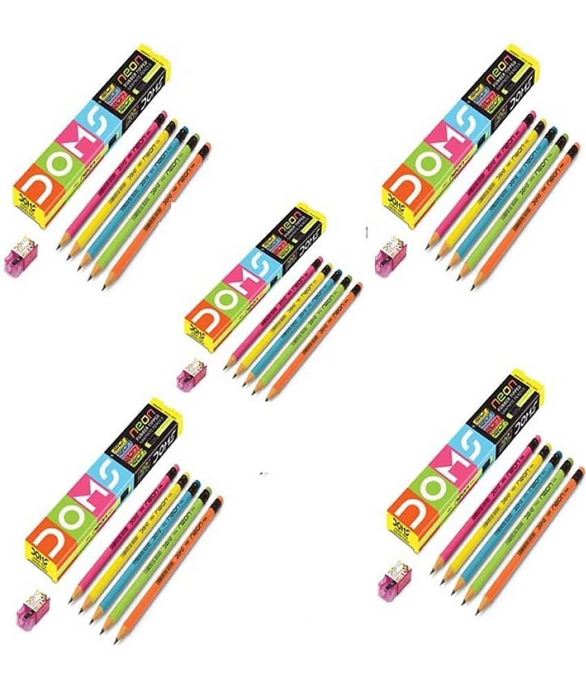 DOMS RUBBER TIPPED PENCIL WITH SHARPENER *PACK OF 50 PENCILS WITH 5 SHARPENERS* ()