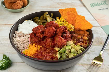 Crispy Peri Peri Chicken Burrito Bowl (with Burrata Cheese)