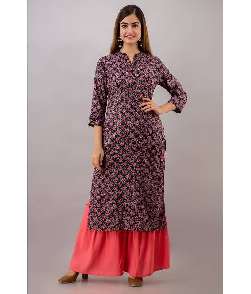 MAUKA - Pink Straight Rayon Women's Stitched Salwar Suit ( Pack of 1 )