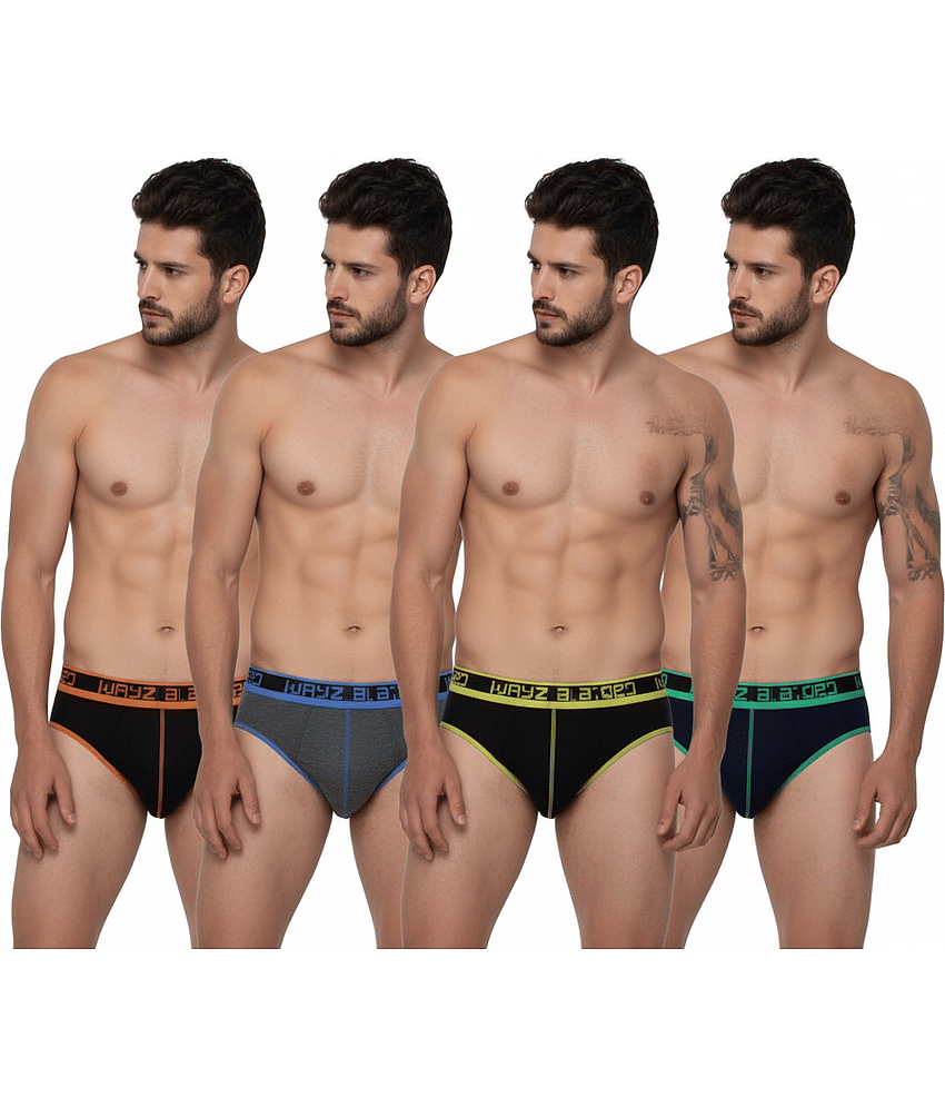kaseera Pack of 4 Cotton Blend Briefs For Men's ( Multicolor1 )