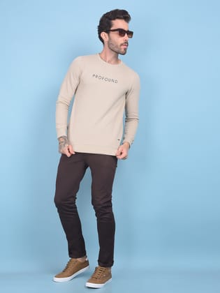 Brown Stretchable Trousers-30 / Brown