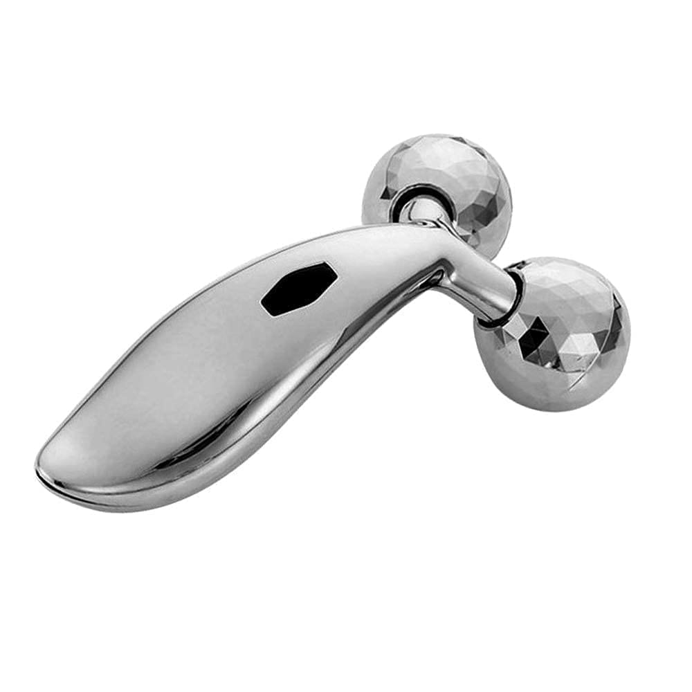3DRoller Massager for Face & Body – Skin Tightening & Wrinkle Removal, Waterproof, Unisex, Silver | Facial & Body Roller for Home Spa
