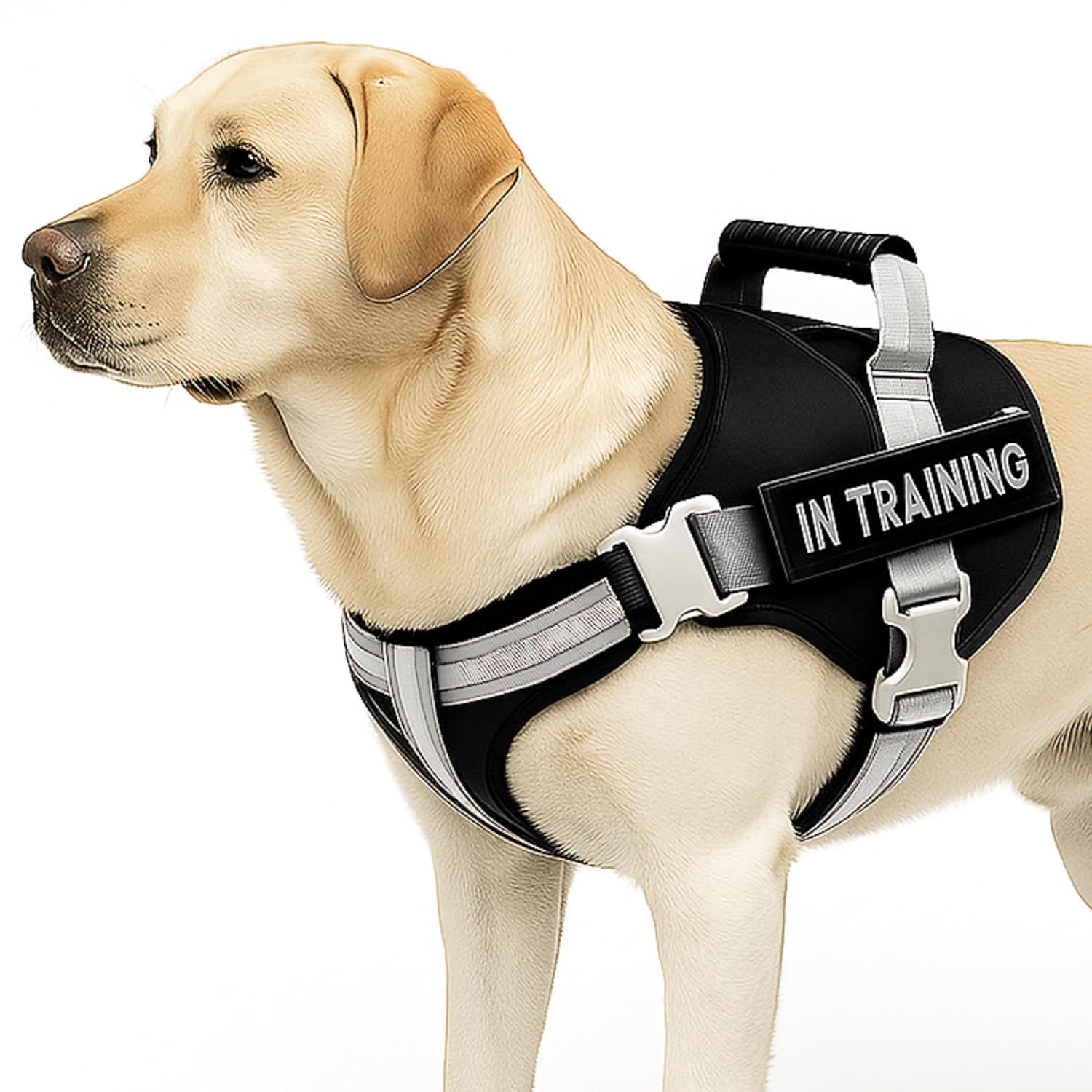No Pull Dog Harness Soft Padded Dog Belt-L / Black