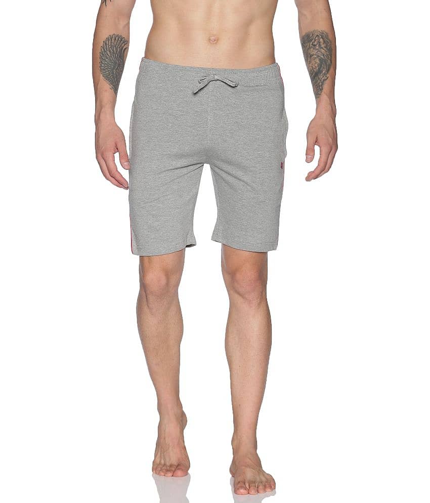 Dollar Athleisure - Grey Cotton Men's Shorts ( Pack of 1 )
