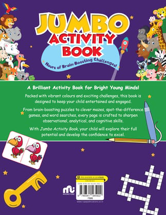 Jumbo Activity Book for Children Age 5 years & above |Brain Booster|Maze Activities|Spot the Differences |Word Search|Copy Colouring