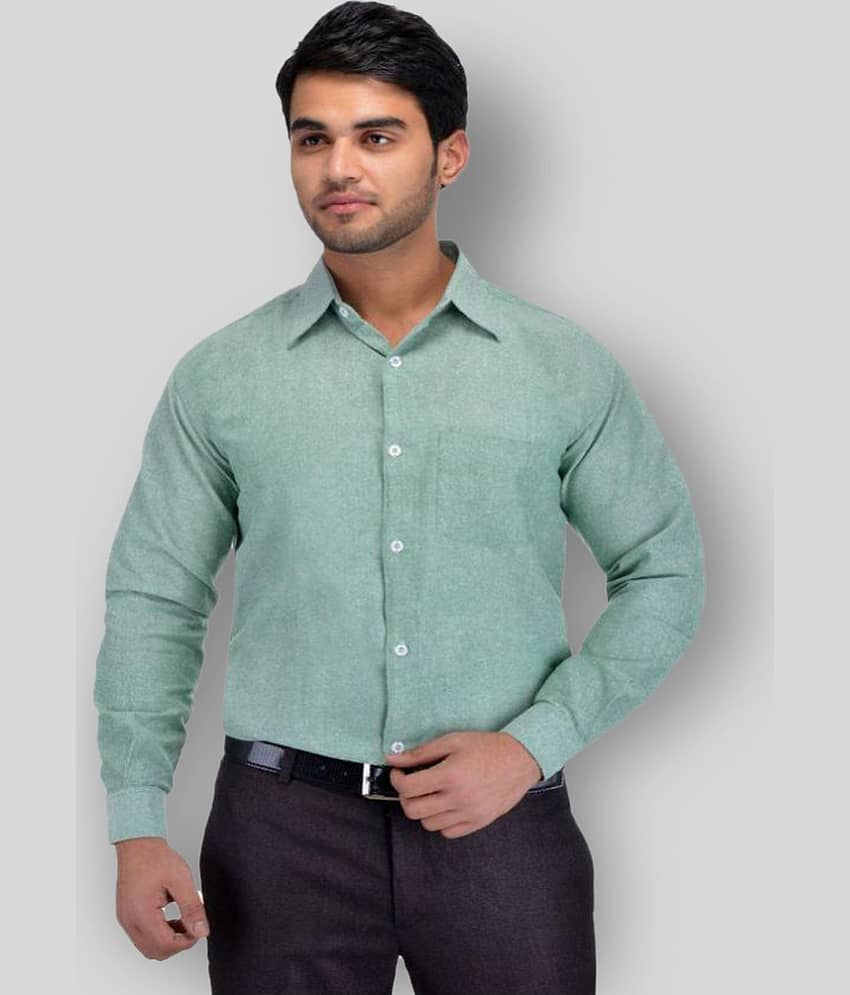 DESHBANDHU DBK - Green Cotton Regular Fit Men's Formal Shirt (Pack of 1)