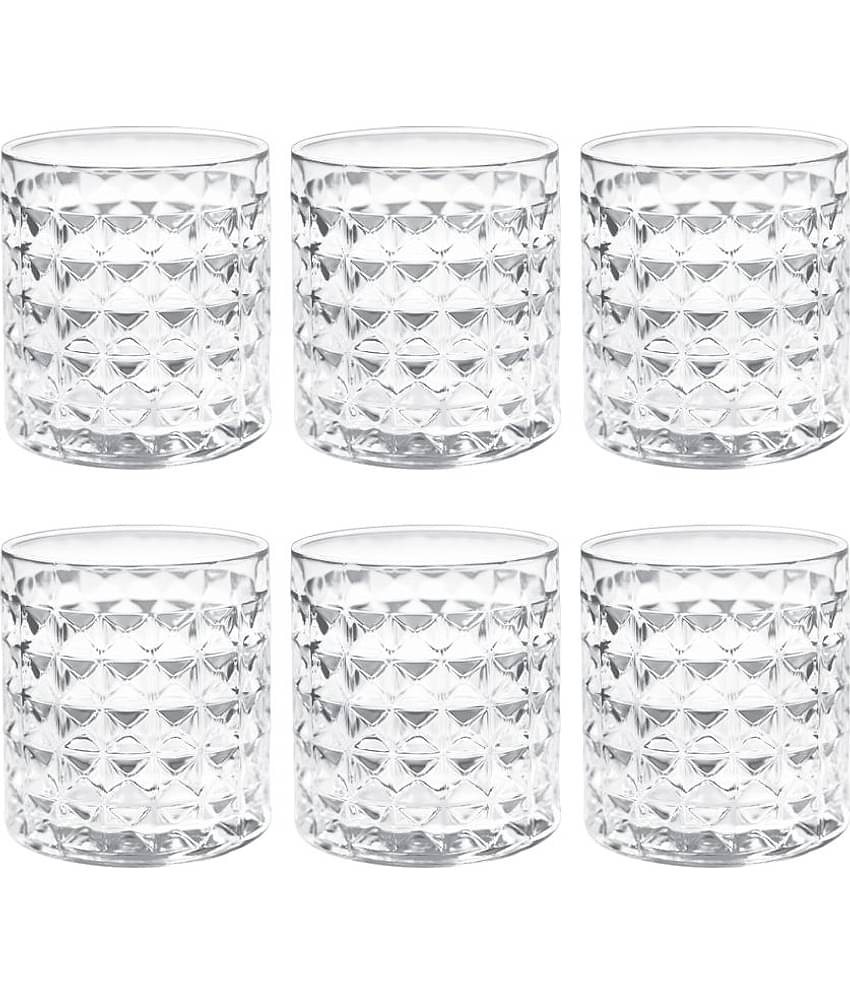 Treo By Milton Knitts 380 Whisky Glass Tumbler, Set of 6, 380 ml Each, Transparent | Easy to Ckean | Dishwasher Safe | Drinks | Parties | Whisky | Kitchen Items