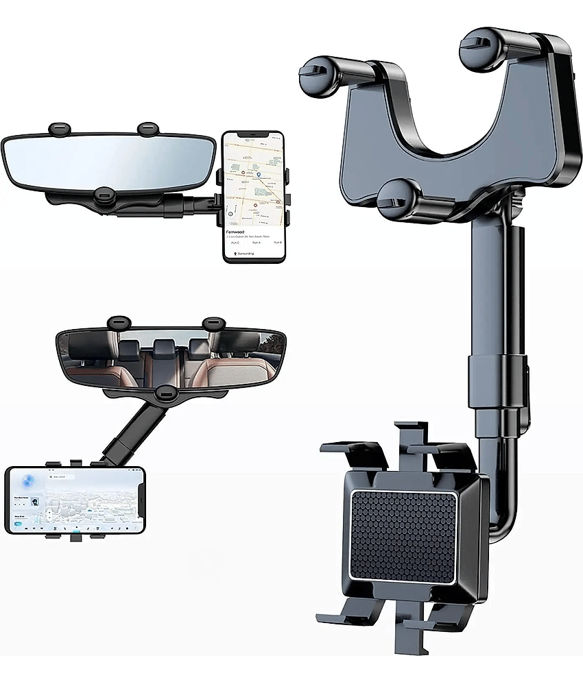 MS Wholesellar Dashboard & Windshield Double Clamp Car Mobile Holder - Black