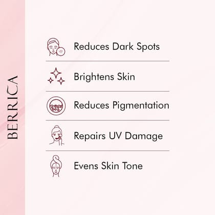 Berrica Bearberry Depigmentation Gel with Strawberry & Lemon for Women | Reduces Dark Spots & Pigmentation | Paraben Free | Dermatologically Tested | For All Skin Types (50g)