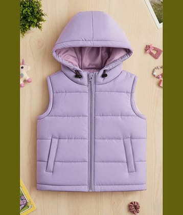 Trampoline Girls Polyester Quilted & Bomber Jacket For ( Pack of 1 , Purple )