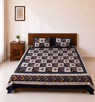 Handcrafted Batik Cotton Double Bed Bedsheet Handcrafted Batik Cotton Double Bed Bedsheet