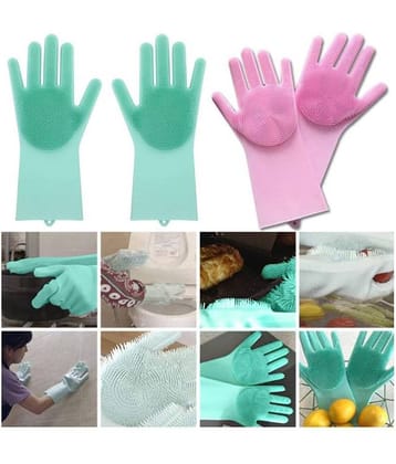 Silicon Gloves for Kitchen Cleaning By Bramble Rubber Universal Size Cleaning Glove
