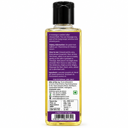 Exotic Lavender Massage Oil 100ml | Aromatherapy Body Massage Oil for Relaxation & Stress Relief | Gentle , Deeply Nourshing, Moisturizing & Soothing | Improves Sleep Quality | Non-Sticky & Fast Absorbing