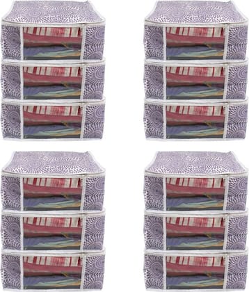 PrettyKrafts Saree Cover Big Size/Wardrobe Organiser/Cloth Cover |Sari Cover | clothcover | Cloth Organizer (Set of 12)