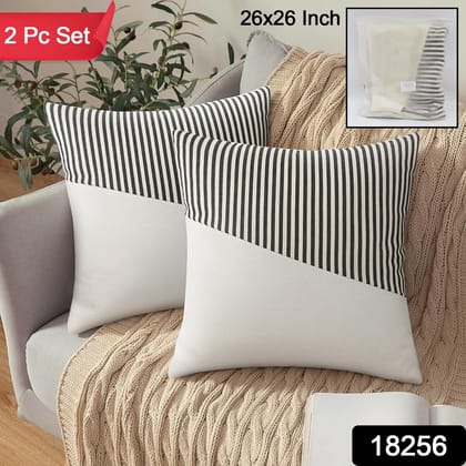 Decorative Pillow Covers Cushion Cases Soft Cotton (26 × 26 Inch / 1 Pair / 2 Pc)assorted colour