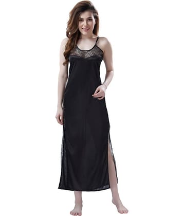 Reposey Satin Nighty & Night Gowns - Black