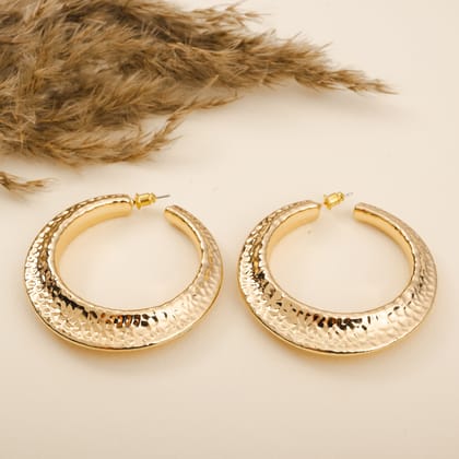 Eva Big Round Earrings-STAINLESS STEEL / GOLD