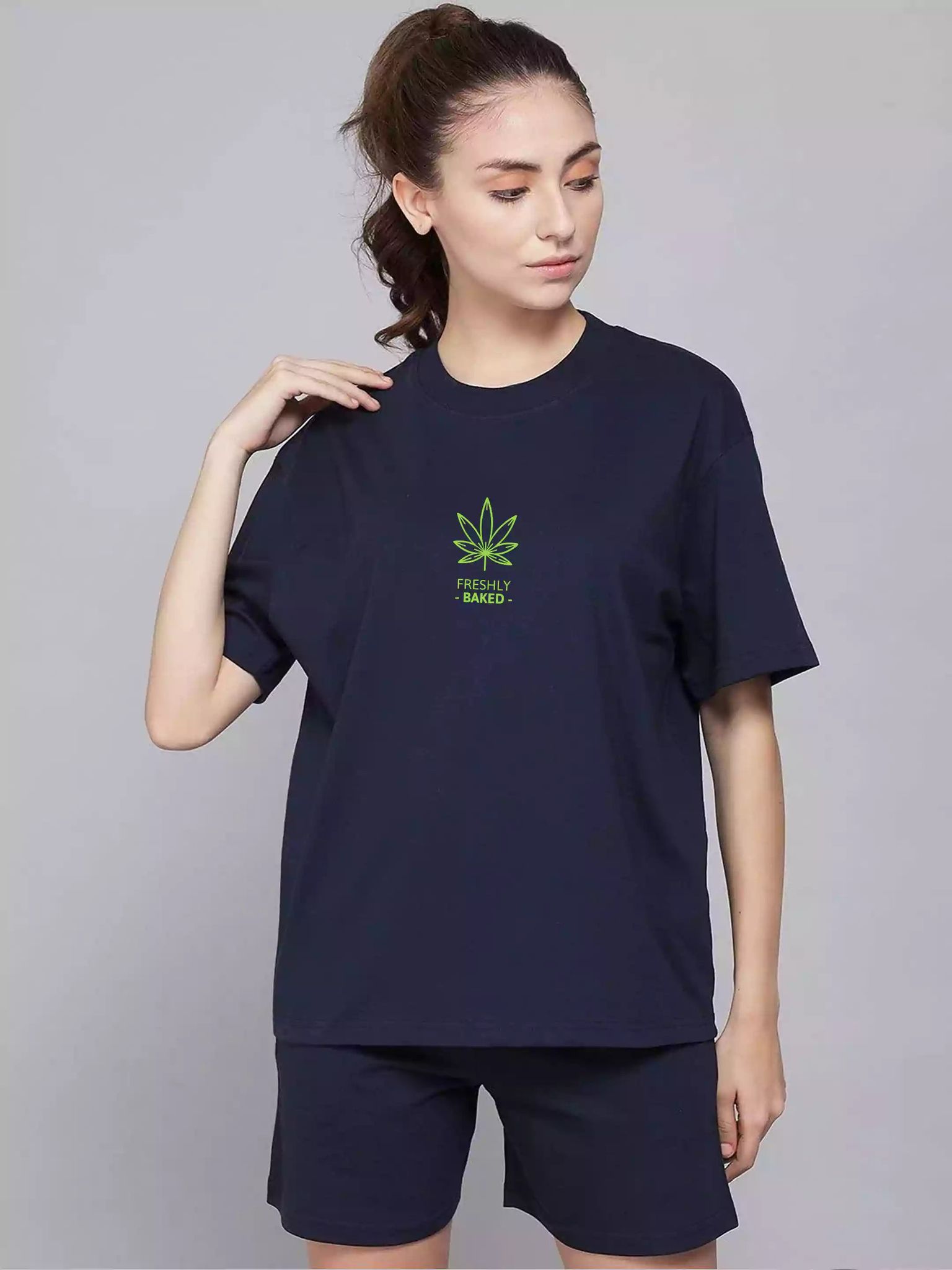 Freshly Baked - Navy Blue Sukhiaatma Unisex Oversized Co-ord-S-42