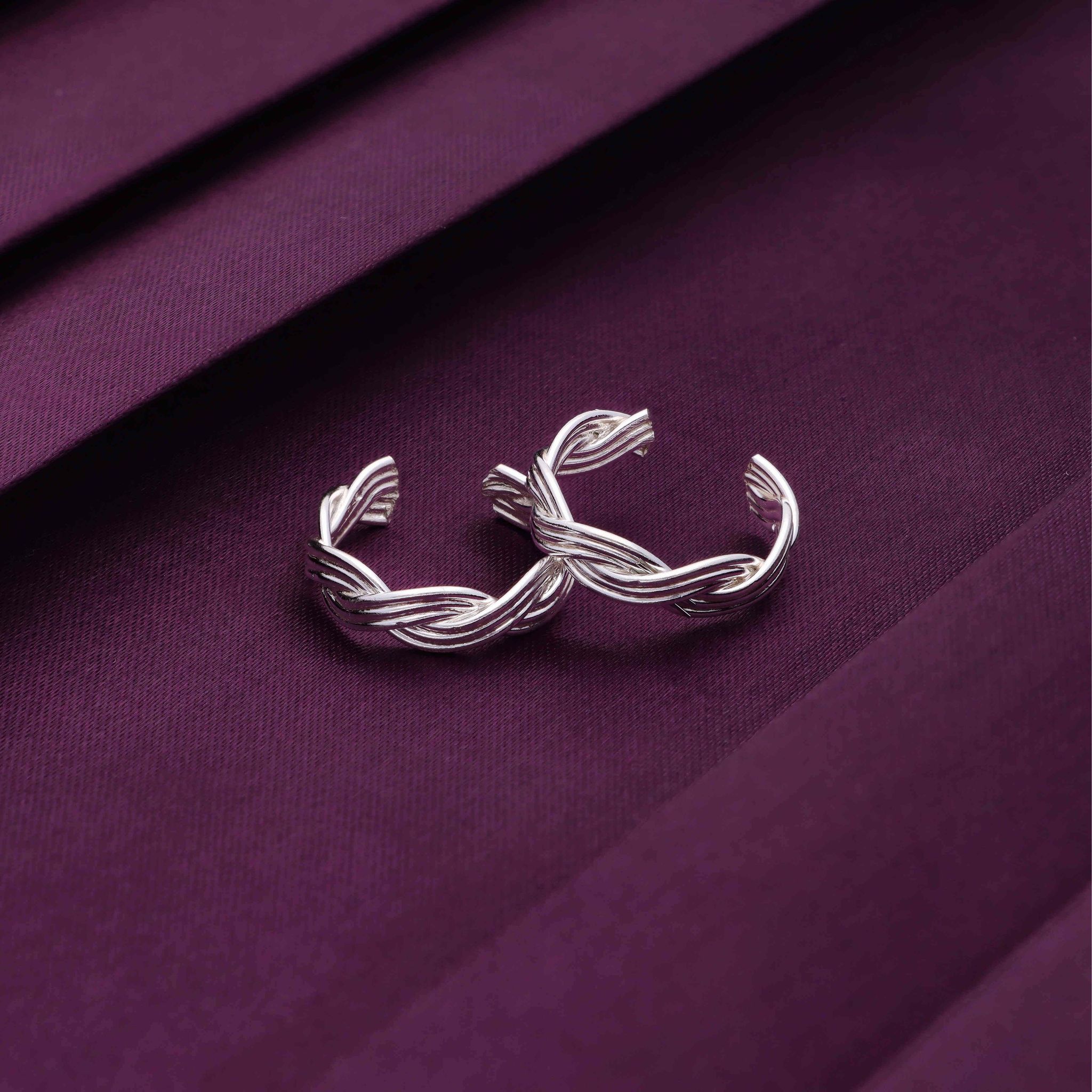 Sterling Love Knots Silver Toe Ring-None / Silver