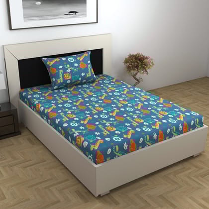 Dawn Deep Kids Pattern Single Bed Bedsheet-Single / Dawn Deep / SS-7001-SB