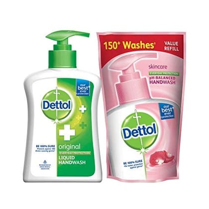 Dettol Original Handwash Pump 250ml & Refill 175ml Hand Wash Pump & Refill (2 X 212.5 Ml) Dettol Original Handwash Pump 250ml & Refill 175ml Hand Wash Pump & Refill (2 X 212.5 Ml)