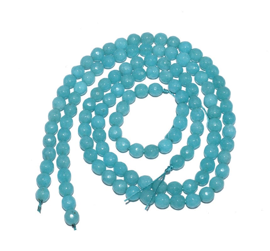 Gemstone Faceted Round Agate Loose Beads , (6 MM) , ZSUS-046-1 String  in 61 Pcs / 6 MM
