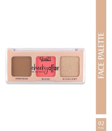 Glam21 Cheeky Affair Face Palette With 3 in 1 Contour, Blush & Highlighter Palette 8.6gm Sweet-03