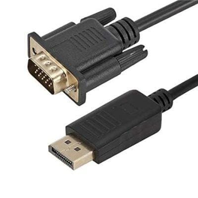 DisplayPort Male to VGA Male Adapter, Connector, Gold-Plated Cord Cable 1080p for Monitor, Desktop,Laptop,PC,HDTV and Projector Displays (1.5 Meter)