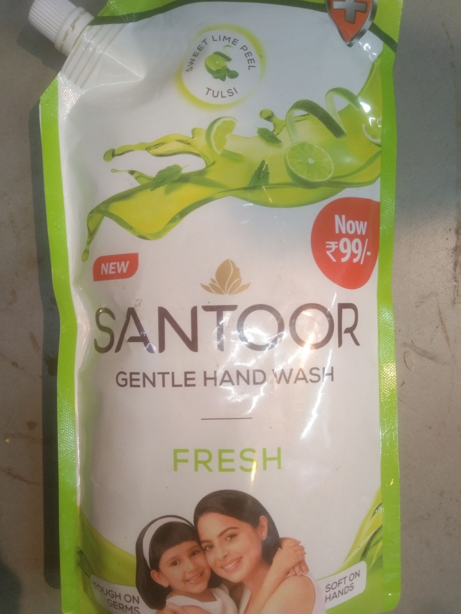 Santoor Sweet Lime Gentle hand wash Germ Fresh 