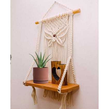 Hanging Wooden Shelf Size: 24" Long Plank : 5"X12"