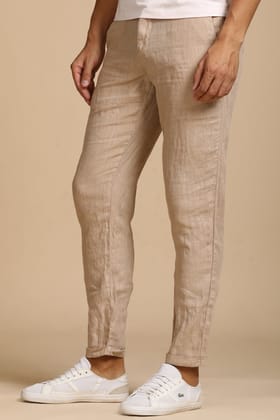 Lenovo - 100% Linen Trouser - Beige-M-32 / BEIGE