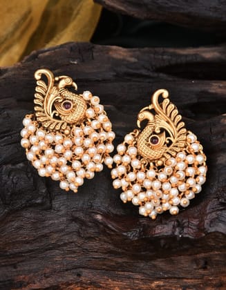 Beautiful Peacock Earrings With Moti