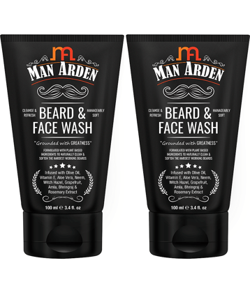 Man Arden Beard & Face Wash For Men - No Parabens, Sulphate, Silicones - 100mL (1+1 Free Offer)