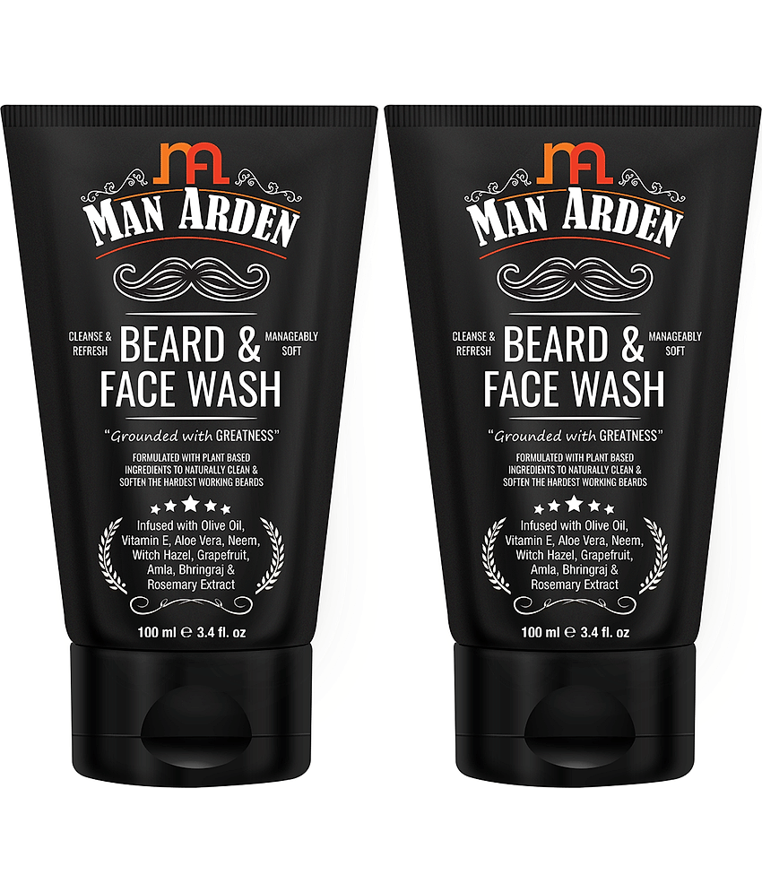 Man Arden Beard & Face Wash For Men - No Parabens, Sulphate, Silicones - 100mL (1+1 Free Offer)
