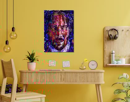 "JOHN WICK - ARTISTIC WORK-FAN MADE"- Shiny & Sturdy Metallic Poster  Art That Pops & Sticks (Literally!)-A3