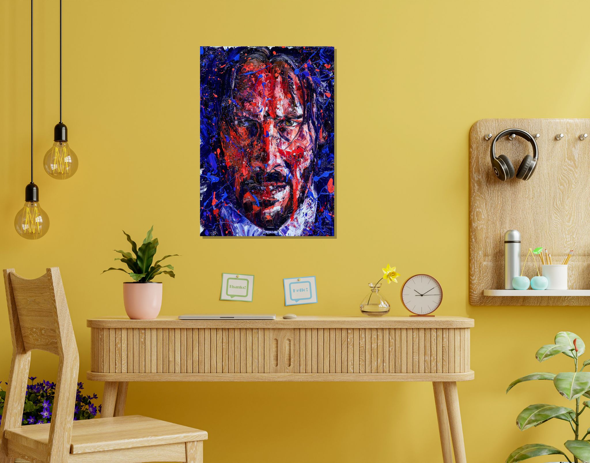 "JOHN WICK - ARTISTIC WORK-FAN MADE"- Shiny & Sturdy Metallic Poster  Art That Pops & Sticks (Literally!)-A3