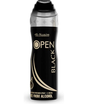 Al-Nuaim Open Black 200ml made in Dubai Deodorant Spray for Unisex 100 ml ( Pack of 1 )