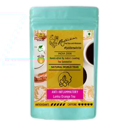 ANTI-INFLAMMATORY Lanka Orange Tea - Tangy Tea for Health & Balance (50 gm - Makes 25 Cups of Tea) by M/S RADHIKAS FINE TEAS AND WHATNOTS