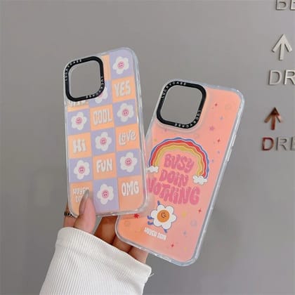 New Laser Holographic Impact Protection iPhone Cases-iPhone 14 Plus / iPhone 15 Plus / Flowers
