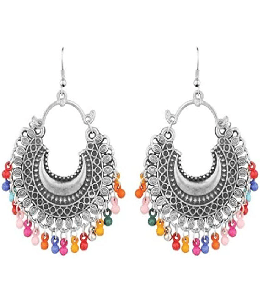 PUJVI - Multi Color Jhumki Earrings ( Pack of 1 )