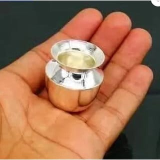 Astro-D 999 Pure Silver Bowl,Temple Accessories. 8 GM LADOO Gopal Tilk Bowl, (Silver, Silver)