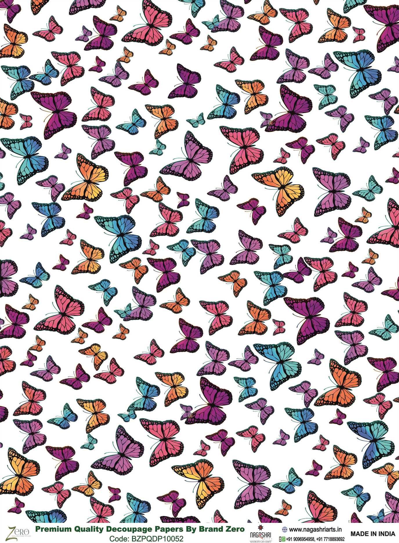 Brand Zero Premium Quality Decoupage Paper Pack of Two - Design Code: BZPQDP10052