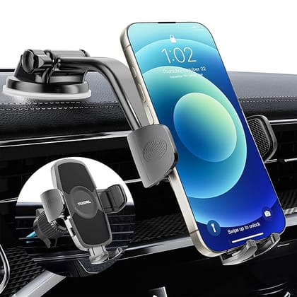 Car Phone Holder [Big Phone Friendly] Phone Holder for Car Universal for Air Vent Dashboard Windshield Phone Mount for Car 3 in 1, Hand Free Mount for iPhone 15 14 Pro Max Samsung All Cell Phones