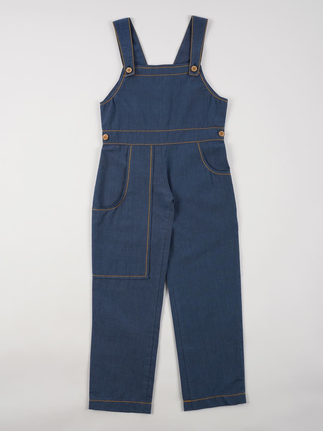 Playfull Summer Woven Chambray Dungrees-1-2 years